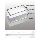 60x120 Gökyüzü Panel Avize, Sıva Üstü, Kolay Montaj Led Panel, Çiçekli Yağmur Damlası Avize - 4