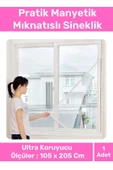 Deluxe Pencere Balkon Dükkan Cam Pratik Manyetik Mıknatıslı Siyah Kapı Sinekliği Tülü 105x205 Cm - 1
