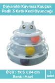 Özel Üretim Dayanıklı Kaymaz Kauçuk Pedli 3 Toplu Eğlenceli 3 Katlı Kedi Oyuncağı 19,5 cm x 24cm - 1