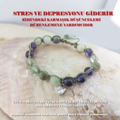 Vaoov 925 Ayar Gümüş Doğal Taşlı Stres ve Depresyona Karşı Enerji Bilekliği - 1