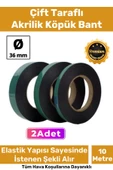 Süper Güçlü İz Bırakmayan Elastik Yapılı Çift Taraflı 36mm - 10 Metre Akrilik Köpük Bant - 2 Adet - 1
