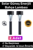 Premium Kablosuz Su Geçirmez Dayanıklı Şık Solar Güneş Enerjili Bahçe Lambası Saplama 30cm 2 Adet - 1