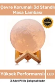 Premium Seri Çevre Korumalı 3d Standlı Küre Dekoratif Yüksek Performanslı Led Ay Gece Masa Lambası - 1