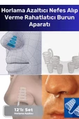 Premium Horlama Azaltıcı Nefes Alıp Verme Rahatlatıcı Uyku Önleyici Burun Delik Aparatı 12'li Set - 1
