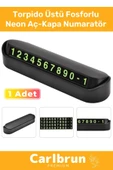 Lüks Araç Içi Park Telefon Numarası Araba Oto Cam Kartı Torpido Üstü Fosforlu Neon Aç-Kapa Numaratör - 1