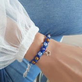 Vaoov 925 Ayar Gümüş Doğal Taşlı Nazara Karşı Enerji Bilekliği - 2