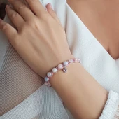 Vaoov 925 Ayar Gümüş Doğal Taşlı Aşk Mıknatısı Bileklik - 8