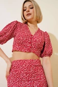 Desenli Etekli Takım Kırmızı thumbnail 2