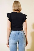 Geniş Yaka Bluz Siyah thumbnail 3