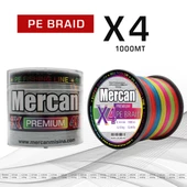 Mercan Premium X4 PE Örgü Multicolor İp 1000 m Bobin Misina - 3