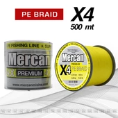 Mercan Premium X4 PE Örgü Sarı Renk İp 500m Bobin Misina - 5