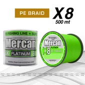 Mercan Pe Örgü Platinum X8 Neon Yeşil İp 500m Makara Misina - 11