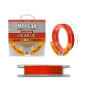 Mercan Pe Örgü Platinum X8 Turuncu İp 150m Makara Misina - 9