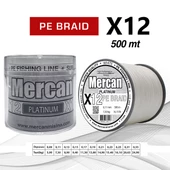 Mercan Pe Örgü Platinum X12 Beyaz İp 500m Makara Misina - 2