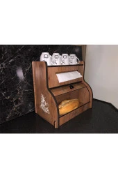 adımshops Ekmeklik New Bread Box,havlu Peçetelik(saklama Gözlü, Baharatlık Rafı, Dekoratif Demonte - 2