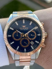 Ferro Çelik Kordon İç Fonksiyonlar Aktif Takvimli 30 Mt Su Geçirmez Erkek Kol Saat EFM31289-E3 - 2