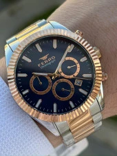 Ferro Çelik Kordon İç Fonksiyonlar Aktif Takvimli 30 Mt Su Geçirmez Erkek Kol Saat EFM31289-E3 - 1