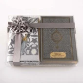 Seccade + Tesbih + Kuran Hediye Seti (Hafız Boy, Gri) thumbnail 2