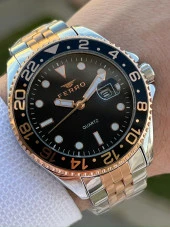 Ferro Çelik Kordon Takvimli 30 Mt Su Geçirmez Erkek Kol Saat EFM11196-E2 thumbnail 1