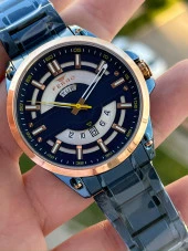 Ferro Çelik Kordon Takvimli 30 Mt Su Geçirmez Erkek Kol Saat EFM11201-T - 3