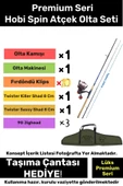Özel Üretim Şık Taşıma Çantalı Hazır Kurulu Tam Takım Hobi Spin Atçek Olta Seti - 3m Kamış Hediyeli - 1