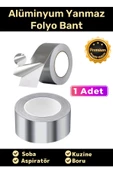 Özel Suya Sıcaklığa Dayanıklı Tamir Soba Boru Yama Alüminyum Yanmaz Folyo Bant 45mm - 5mt - 1 Adet - 1