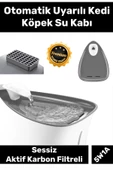 Özel Üretim Aktif Karbon Filtreli Sessiz 5W1A Adaptörlü Uyarılı Otomatik Uyarılı Kedi Köpek Su Kabı - 1