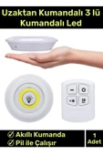 Özel Av Kamp Ev Okul Araba Otel Pilli Uzaktan Kumandalı Yapışkanlı Dayanıklı 3'Lü Led Spot 1 Adet - 1