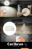 Özel Av Kamp Ev Okul Araba Otel Pilli Uzaktan Kumandalı Yapışkanlı Dayanıklı 3'Lü Led Spot 2 Adet - 4
