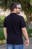 Erkek Siyah Rahat %100 Pamuk Ribana Kol Polo Yaka T-Shirt 24EPLYPOPE - 6