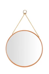 Ahşap Çerçeveli İpli Ayna Q 60 Cm - 1