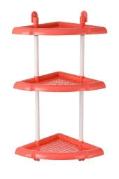 3'Lü Jelatinli Banyo Köşelik Kırmızı - 1