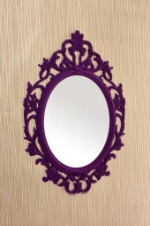 Dekoratif Ayna Kadife Dolu Mor - 1