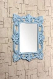 Dekoratif Kare Ayna Mavi - 1
