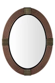Dekoratif Oval Ayna Örgülü Model Bakır 77*64 - 1