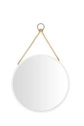 Ahşap Çerçeve Boyalı İpli Ayna Beyaz Q50 - 1