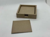 SETAIANCA LUXE FAUX VEGAN DERİ BARDAK ALTLIĞI 6 LI 25*14*7 CM - 1