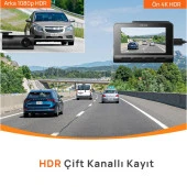 70mai A810 + RC12 Ön ve Arka Araç İçi Kamera Seti - 4