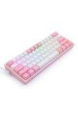 Redragon K617-RGB Fızz Rgb %60 Kablolu Mekanik Klavye, Türkçe, Red Switch, Beyaz/Pembe - 5