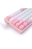 Redragon K617-RGB Fızz Rgb %60 Kablolu Mekanik Klavye, Türkçe, Red Switch, Beyaz/Pembe - 7