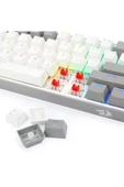 Redragon K617-RGB Fızz Rgb %60 Kablolu Mekanik Klavye, Türkçe, Red Switch, Beyaz/Gri - 5