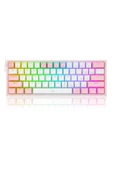 Redragon K617-RGB Fızz Rgb %60 Kablolu Mekanik Klavye, Türkçe, Red Switch, Beyaz/Pembe