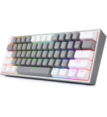 Redragon K617-RGB Fızz Rgb %60 Kablolu Mekanik Klavye, Türkçe, Red Switch, Gri/Beyaz - 4