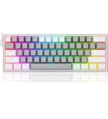 Redragon K617-RGB Fızz Rgb %60 Kablolu Mekanik Klavye, Türkçe, Red Switch, Gri/Beyaz - 1
