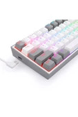 Redragon K617-RGB Fızz Rgb %60 Kablolu Mekanik Klavye, Türkçe, Red Switch, Beyaz/Gri - 6