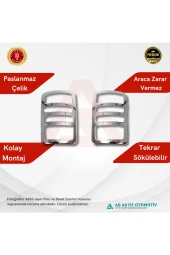 Volkswagen Caddy Mini Van Stop Çerçevesi 2 Parça 2003-2014 Krom Paslanmaz Çelik - 2