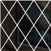 Yapışkanlı Dekoratif Akrilik Ayna Siyah ( 17 Parça ) - 1