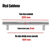 Mobilya Mutfak Çekmece Dolap Kapak Kulpu Kulbu 160 mm İnox Metal Kulp thumbnail 2