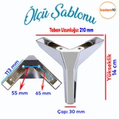 Moda Lüks Mobilya Oturma Grubu Kanepe Sehpa TV Ünitesi Koltuk Ayağı Baza Ayakları Krom Beyaz 14 cm thumbnail 2