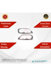 Volkswagen Caddy Mini Van Far Çerçevesi 2 Parça 2003-2010 Krom Paslanmaz Çelik - 2